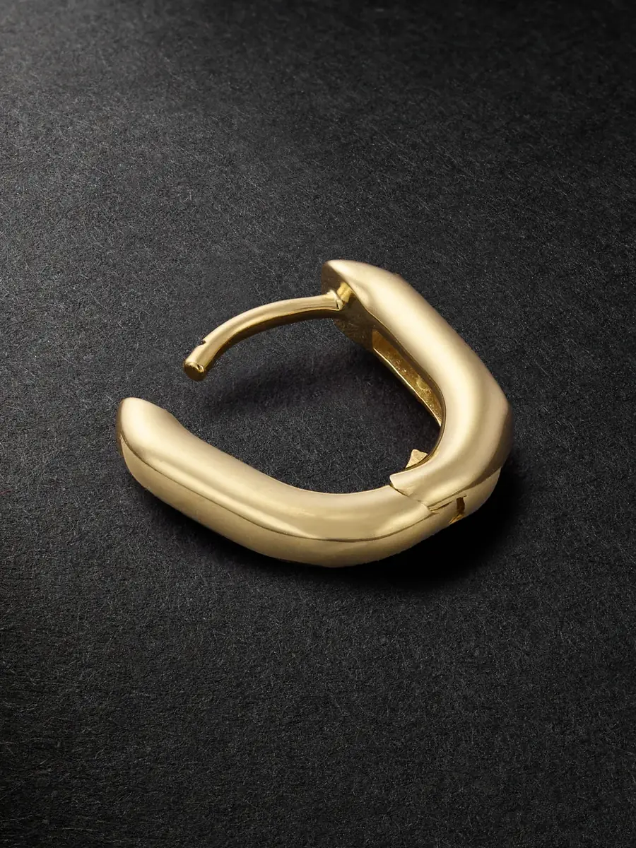 Foundrae Fob Petite 18-Karat Gold Diamond Single Hoop Earring - Men | Thumbnail 3 Foundrae Fob Petite 18-Karat Gold Diamond Single Hoop Earring - Men | Thumbnail 3