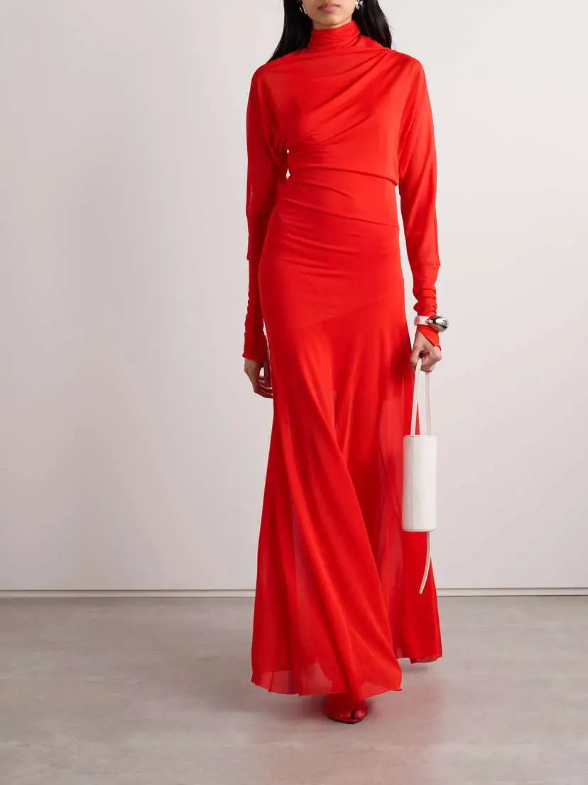 Proenza Schouler Paula Draped Jersey Turtleneck Maxi Dress | Thumbnail 2
