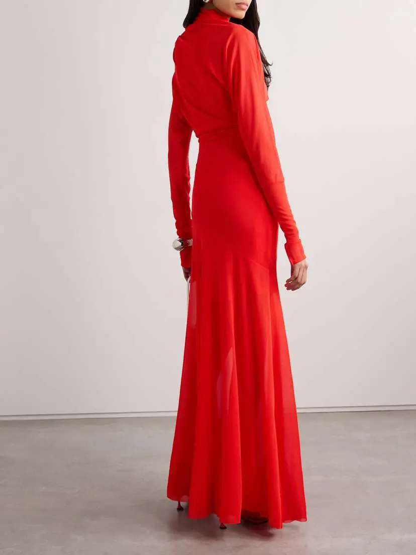 Proenza Schouler Paula Draped Jersey Turtleneck Maxi Dress | Thumbnail 3