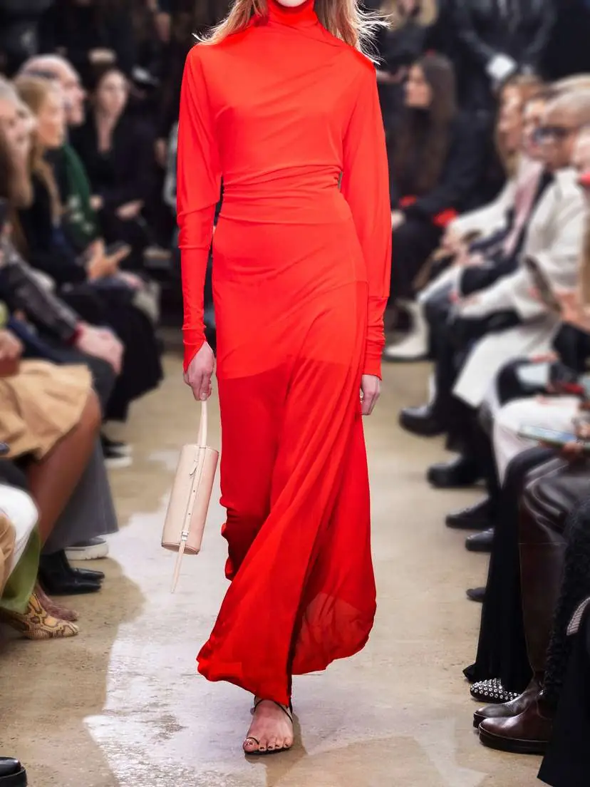 Proenza Schouler Paula Draped Jersey Turtleneck Maxi Dress | Thumbnail 4
