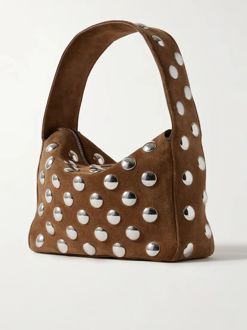 Khaite Elena Small Studded Suede Shoulder Bag | Thumbnail 3 Khaite Elena Small Studded Suede Shoulder Bag | Thumbnail 3