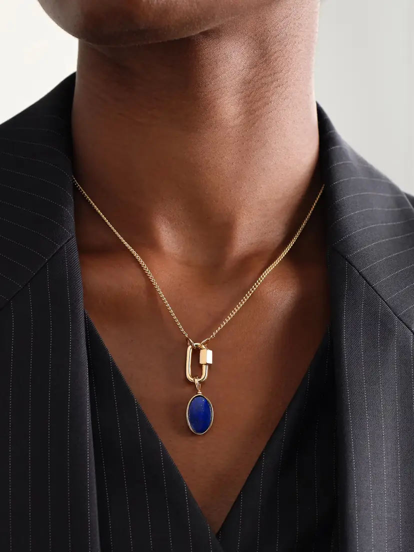 Marla Aaron 14-karat Gold Lapis Lazuli Pendant | Thumbnail 2 Marla Aaron 14-karat Gold Lapis Lazuli Pendant | Thumbnail 2
