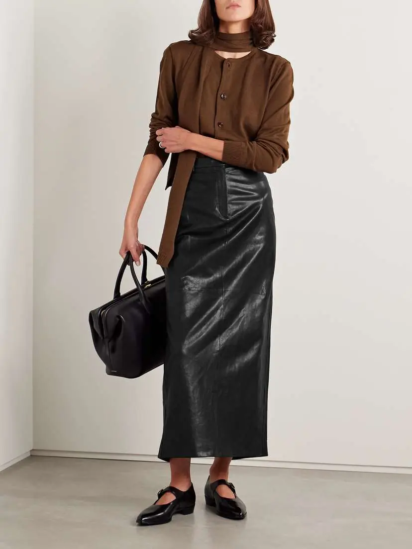 BALLY Leather Midi Skirt | Thumbnail 2