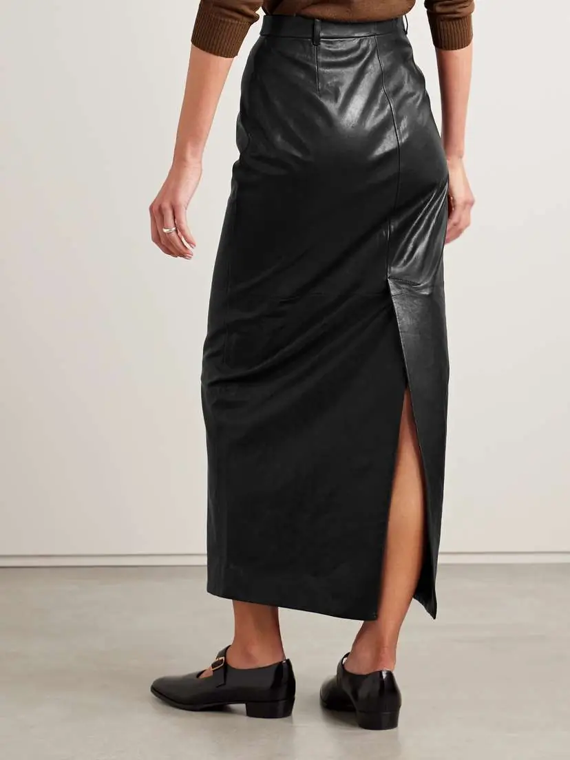 BALLY Leather Midi Skirt | Thumbnail 3
