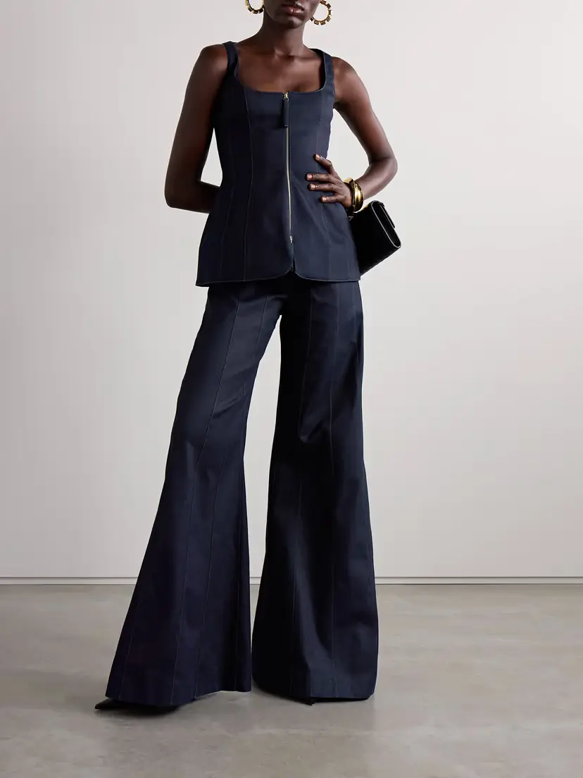 Carolina Herrera Denim Peplum Tank | Thumbnail 2 Carolina Herrera Denim Peplum Tank | Thumbnail 2