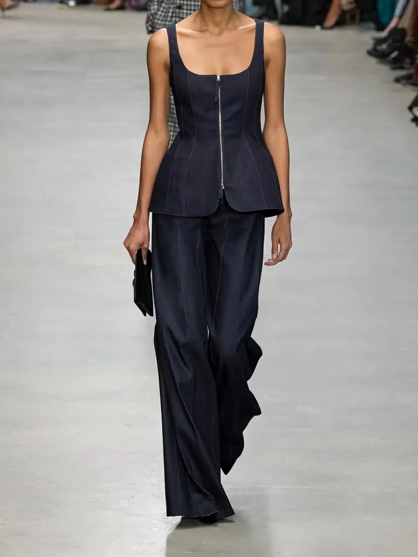 Carolina Herrera Denim Peplum Tank | Thumbnail 4 Carolina Herrera Denim Peplum Tank | Thumbnail 4