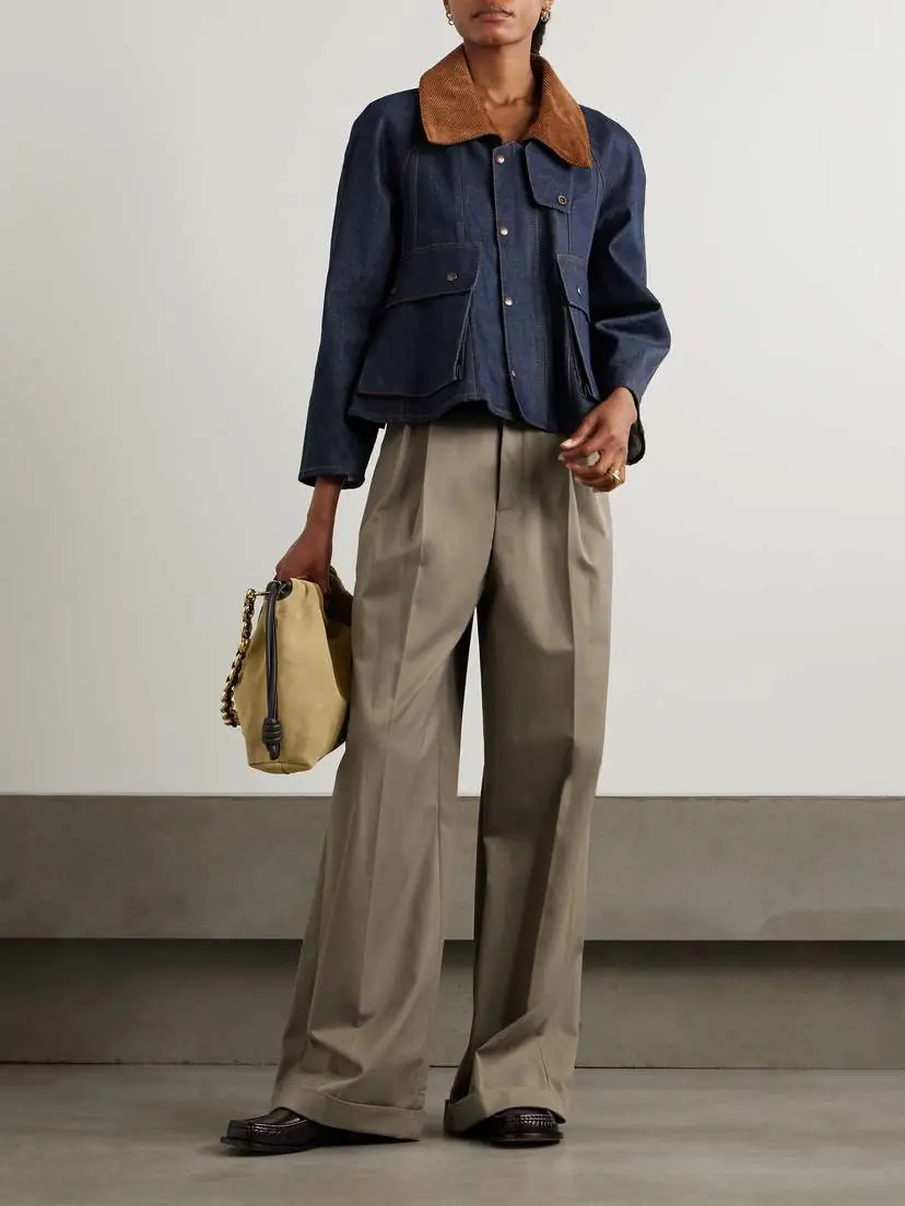 Loewe Pleated Cotton And Silk-blend Twill High-rise Wide-leg Pants | Thumbnail 2 Loewe Pleated Cotton And Silk-blend Twill High-rise Wide-leg Pants | Thumbnail 2
