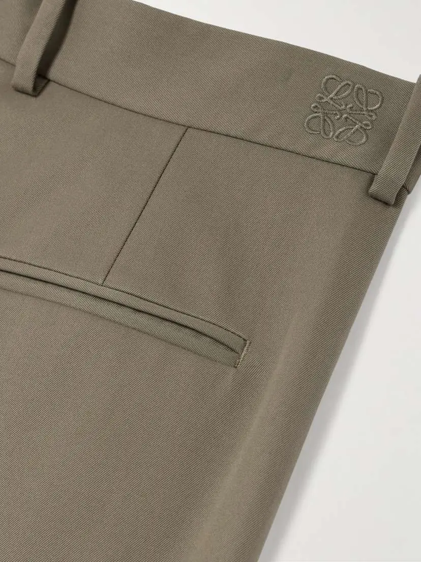 Loewe Pleated Cotton And Silk-blend Twill High-rise Wide-leg Pants | Thumbnail 4 Loewe Pleated Cotton And Silk-blend Twill High-rise Wide-leg Pants | Thumbnail 4
