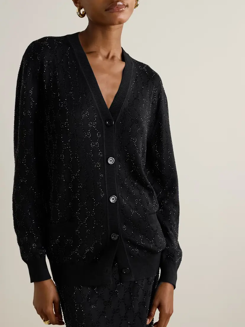 Gucci Crystal-embellished Wool Cardigan | Thumbnail 3 Gucci Crystal-embellished Wool Cardigan | Thumbnail 3