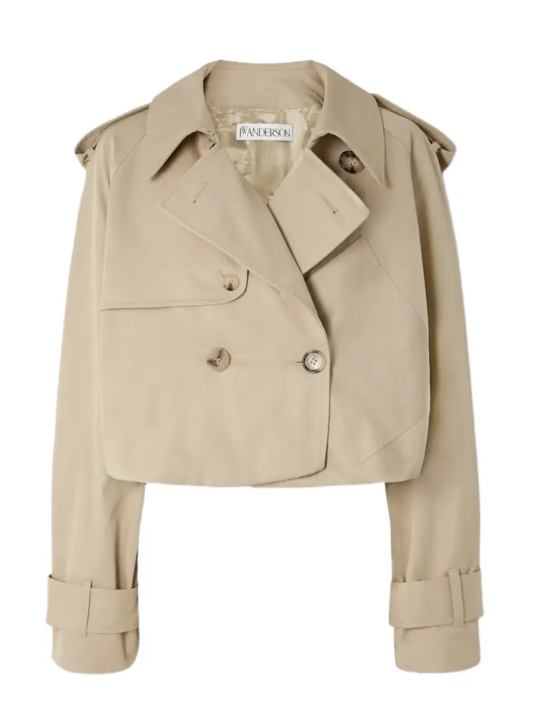 Oversized Cropped Cotton-gabardine Trench Coat - UK 14