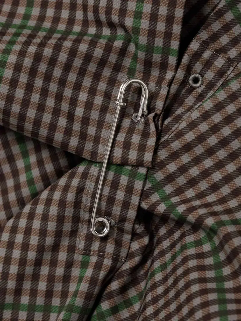 Dries Van Noten Asymmetric Gathered Checked Cotton Shirt Dress | Thumbnail 4