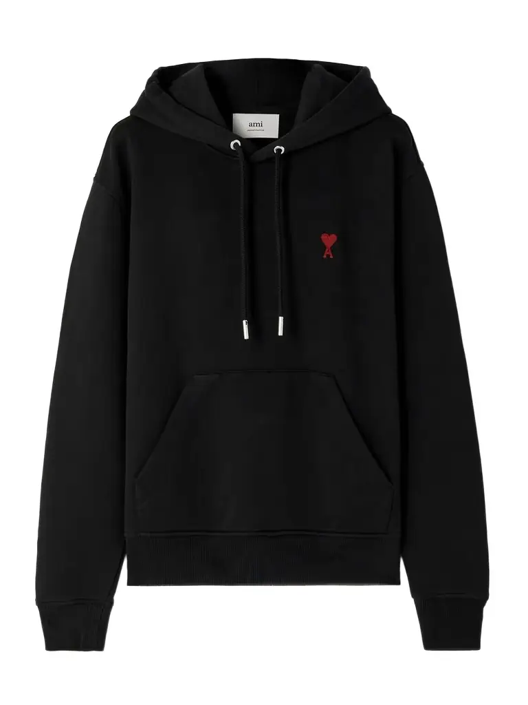 AMI PARIS Embroidered Cotton-blend Jersey Hoodie | Image 1 AMI PARIS Embroidered Cotton-blend Jersey Hoodie | Image 1
