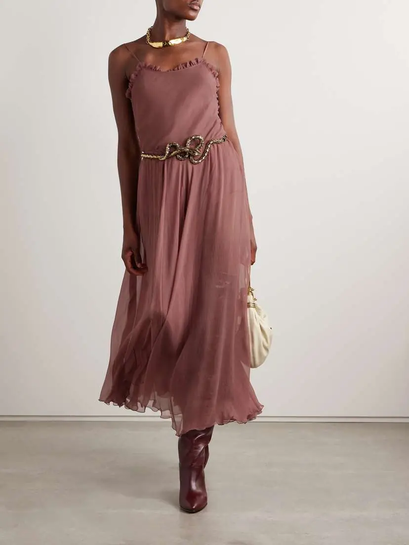 Chloé Silk-crepon Midi Skirt | Thumbnail 2 Chloé Silk-crepon Midi Skirt | Thumbnail 2