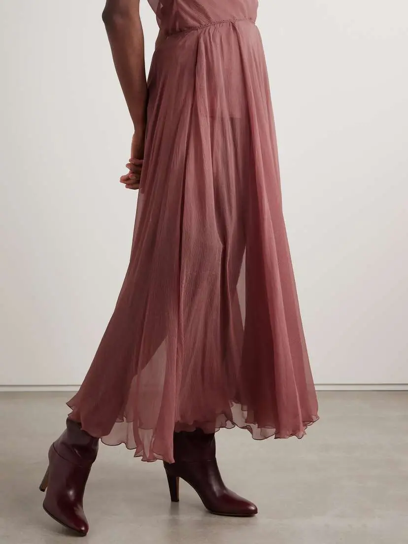 Chloé Silk-crepon Midi Skirt | Thumbnail 3 Chloé Silk-crepon Midi Skirt | Thumbnail 3