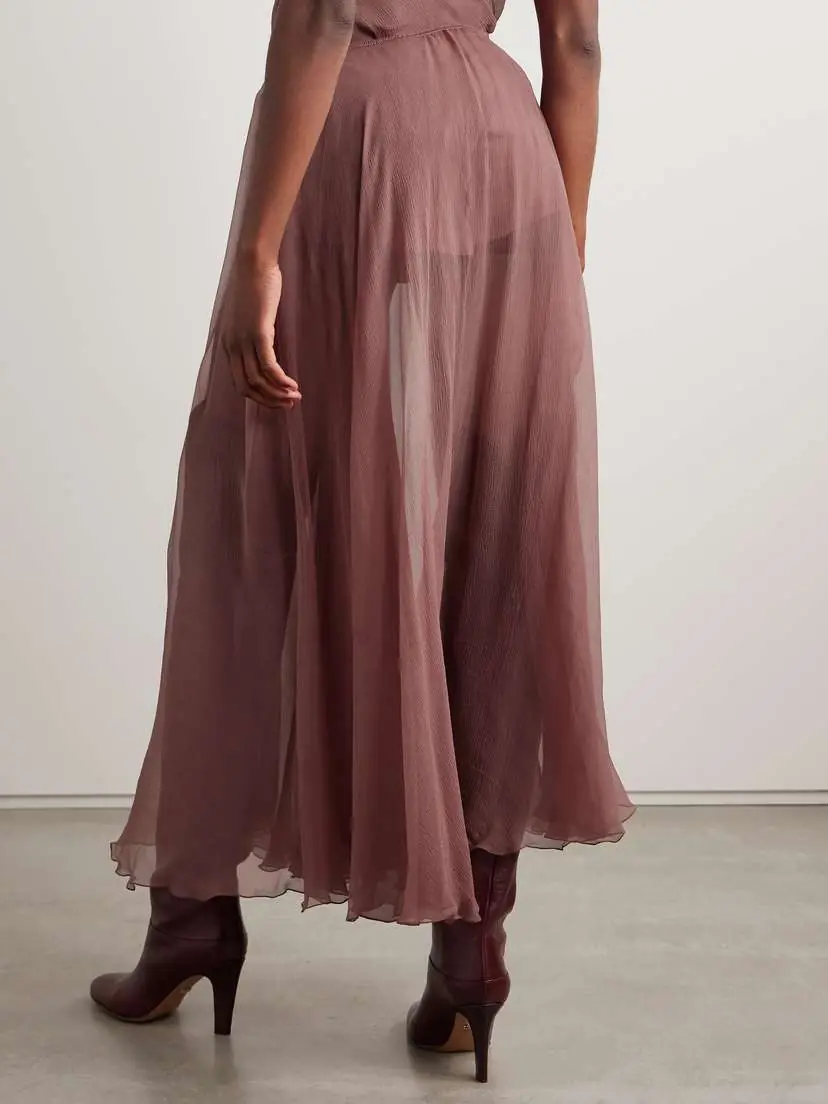 Chloé Silk-crepon Midi Skirt | Thumbnail 4 Chloé Silk-crepon Midi Skirt | Thumbnail 4