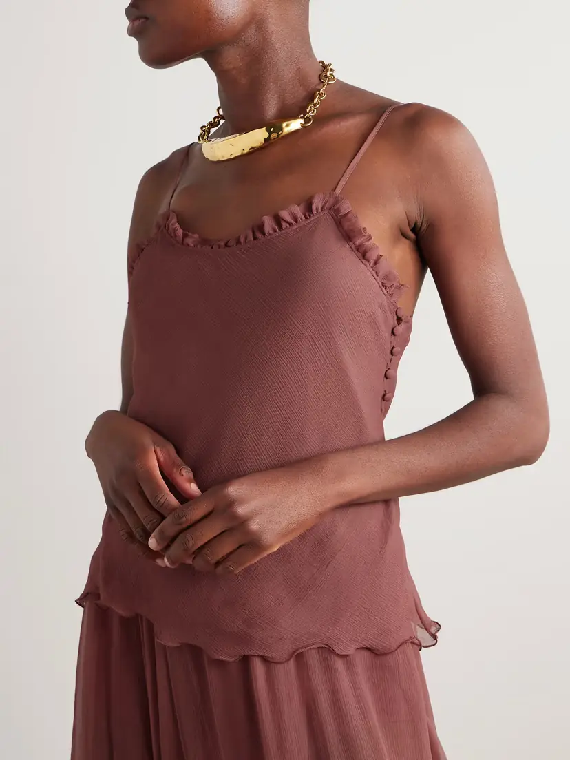 Chloé Ruffled Silk-crepon Camisole | Thumbnail 3