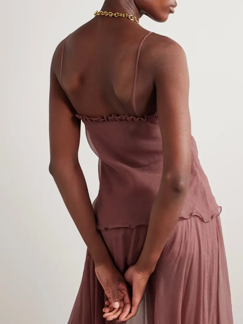 Chloé Ruffled Silk-crepon Camisole | Thumbnail 4
