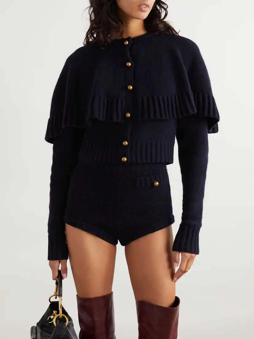 Chloé Cape-effect Wool And Cashmere-blend Cardigan | Thumbnail 3 Chloé Cape-effect Wool And Cashmere-blend Cardigan | Thumbnail 3