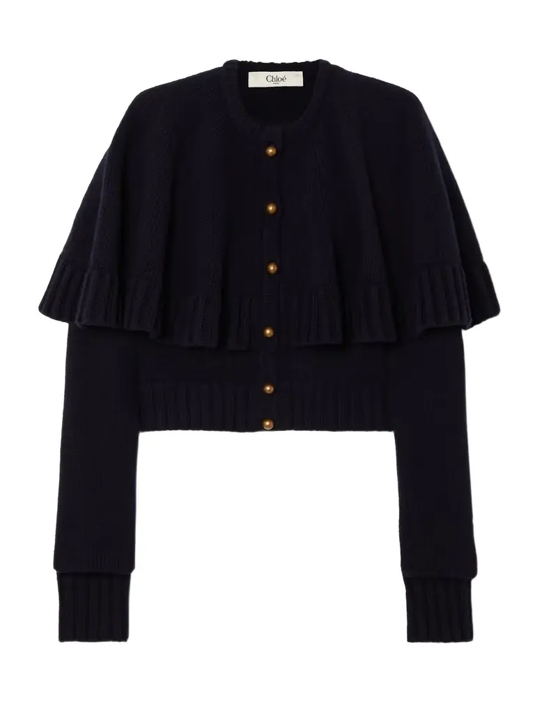 Cape-effect Wool And Cashmere-blend Cardigan