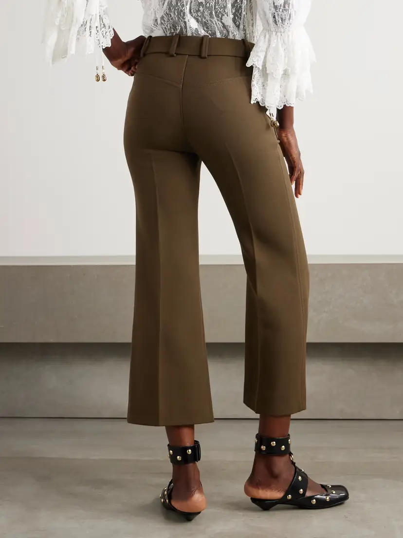 Chloé Cropped Wool-crepe Flared Pants | Thumbnail 3
