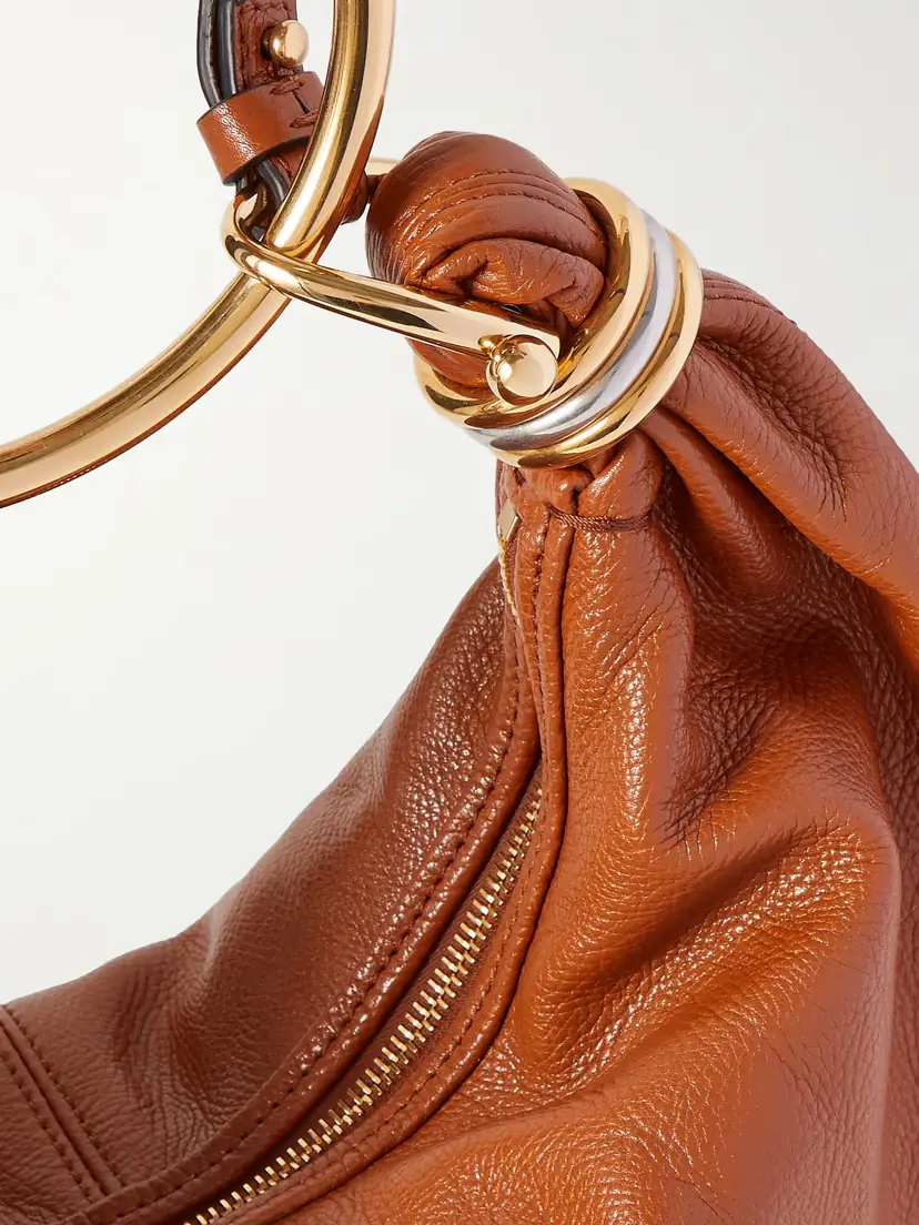 Chloé Bracelet Embellished Glossed Textured-leather Shoulder Bag | Thumbnail 4 Chloé Bracelet Embellished Glossed Textured-leather Shoulder Bag | Thumbnail 4