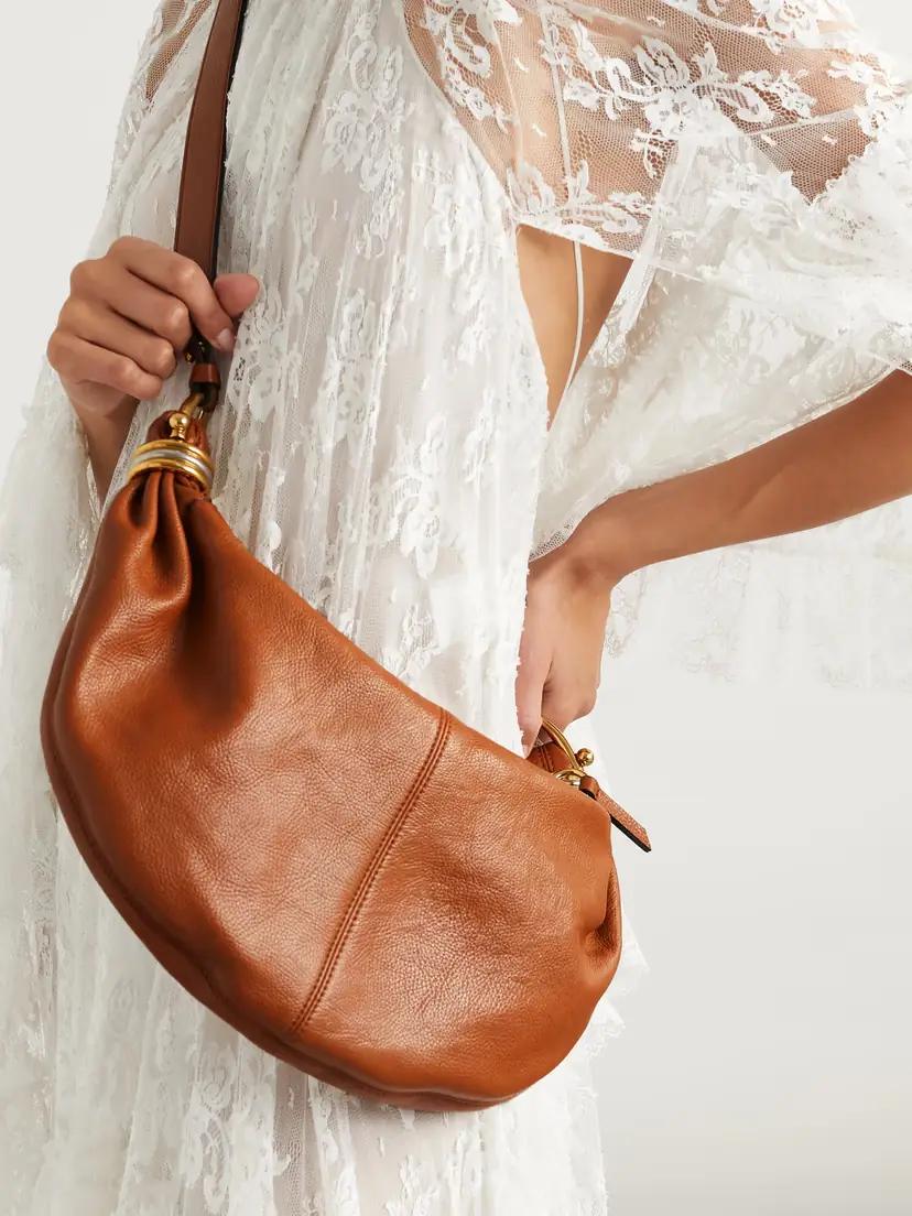 Chloé Bracelet Embellished Glossed Textured-leather Shoulder Bag | Thumbnail 6 Chloé Bracelet Embellished Glossed Textured-leather Shoulder Bag | Thumbnail 6