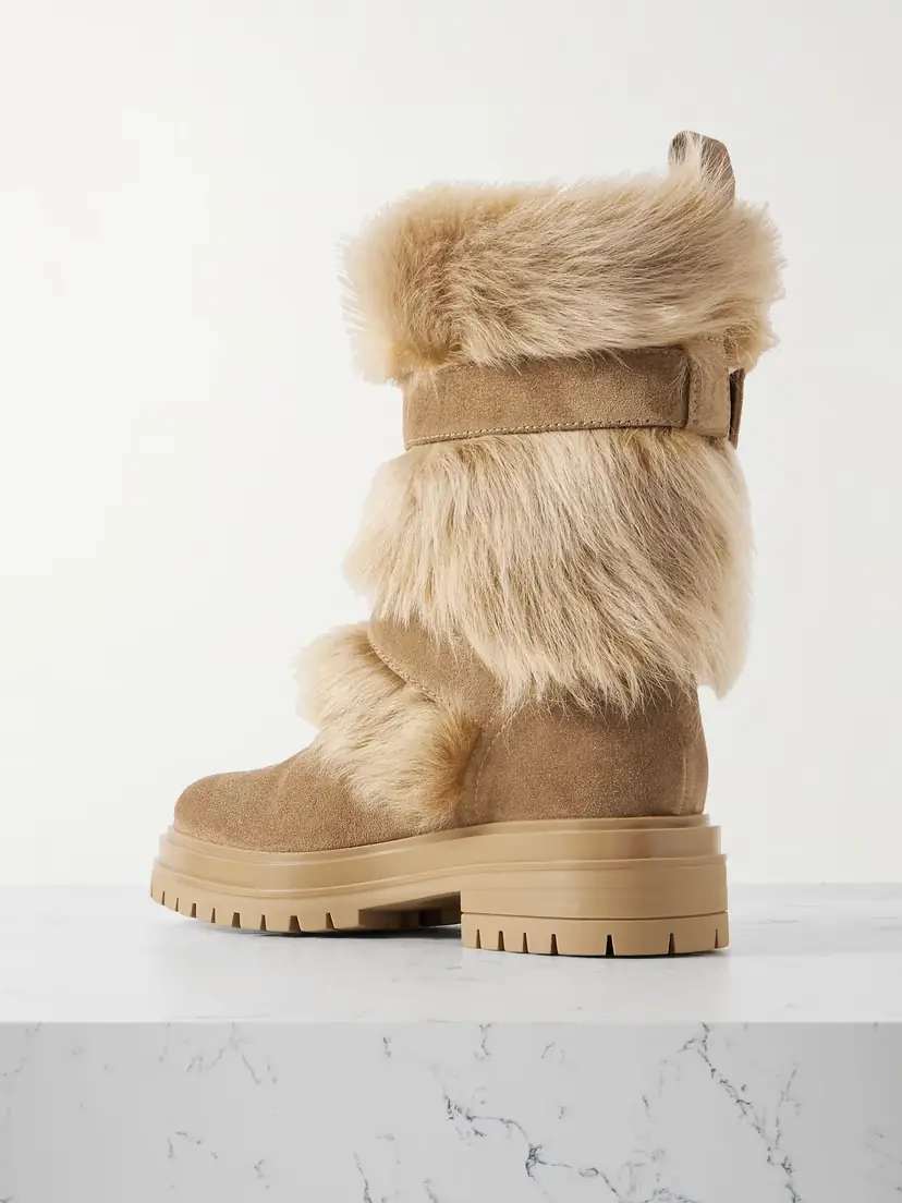 Gianvito Rossi Maverick 35 Shearling And Suede Snow Boots | Thumbnail 3 Gianvito Rossi Maverick 35 Shearling And Suede Snow Boots | Thumbnail 3