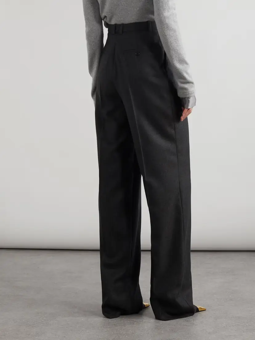 Saint Laurent Pleated Cashmere-twill Wide-leg Pants | Thumbnail 3 Saint Laurent Pleated Cashmere-twill Wide-leg Pants | Thumbnail 3