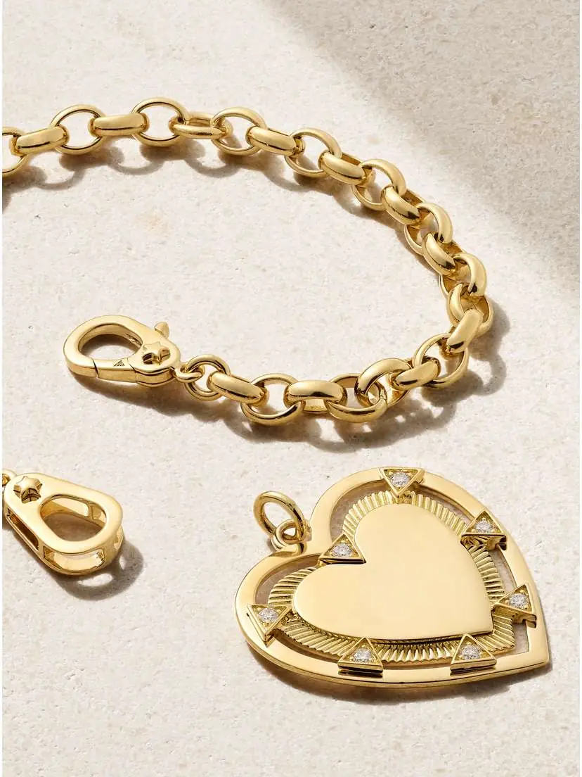 Foundrae Heart Token - Love Heavy Belcher Sister Hook 18-karat Gold Diamond Bracelet | Thumbnail 3 Foundrae Heart Token - Love Heavy Belcher Sister Hook 18-karat Gold Diamond Bracelet | Thumbnail 3
