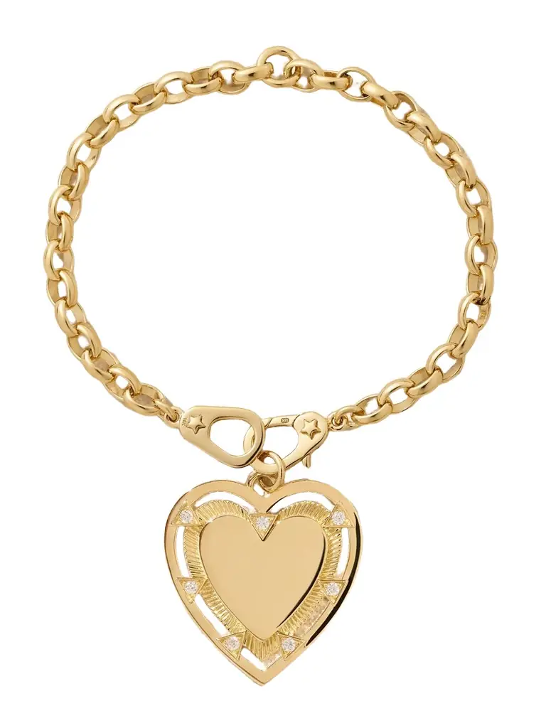 Heart Token - Love Heavy Belcher Sister Hook 18-karat Gold Diamond Bracelet