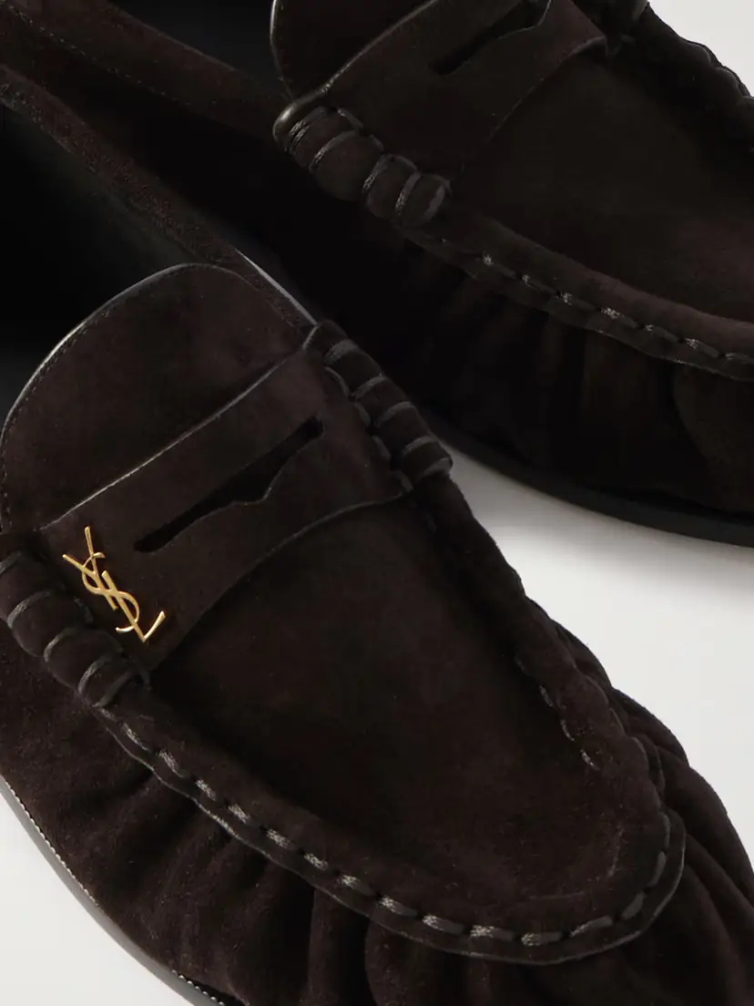 Saint Laurent Le Loafer Logo-embellished Suede Loafers | Thumbnail 4 Saint Laurent Le Loafer Logo-embellished Suede Loafers | Thumbnail 4