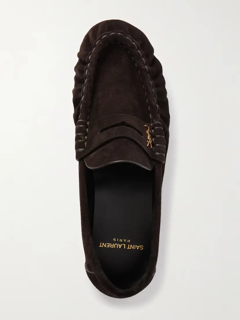 Saint Laurent Le Loafer Logo-embellished Suede Loafers | Thumbnail 5 Saint Laurent Le Loafer Logo-embellished Suede Loafers | Thumbnail 5