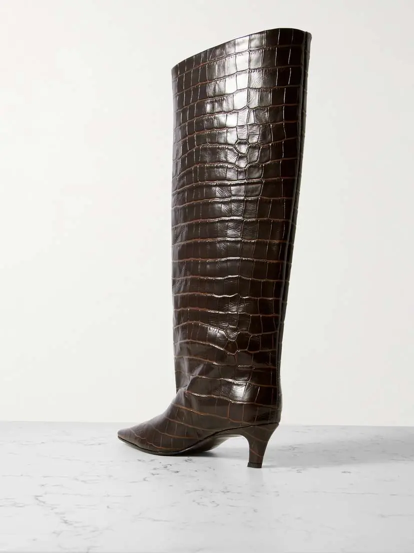 TOTEME Croc-effect Leather Knee Boots | Thumbnail 3 TOTEME Croc-effect Leather Knee Boots | Thumbnail 3