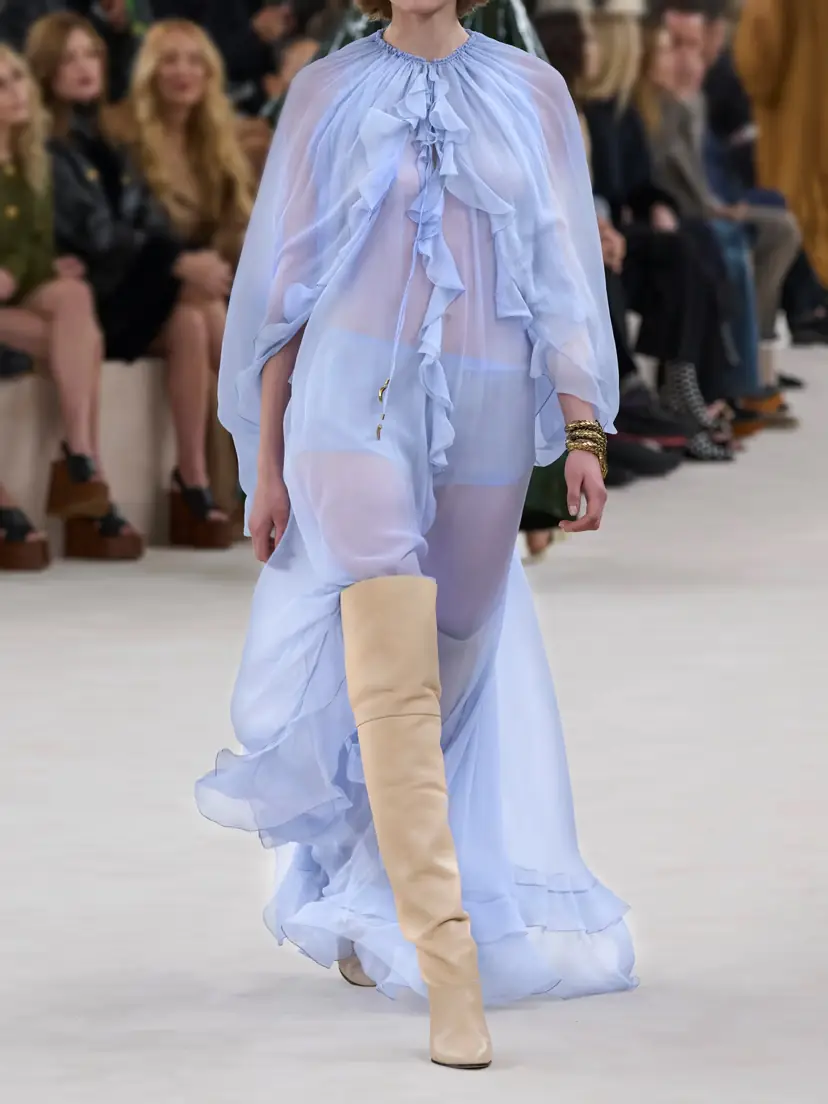 Chloé Cape-effect Open-back Ruffled Silk-crepon Gown | Thumbnail 5 Chloé Cape-effect Open-back Ruffled Silk-crepon Gown | Thumbnail 5