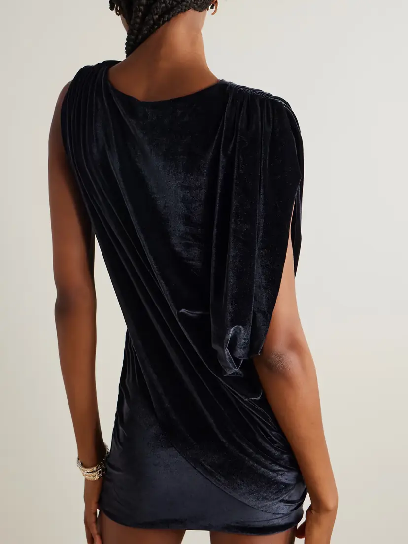 Maygel Coronel Ricaurte Draped Stretch-velvet Mini Dress | Thumbnail 3