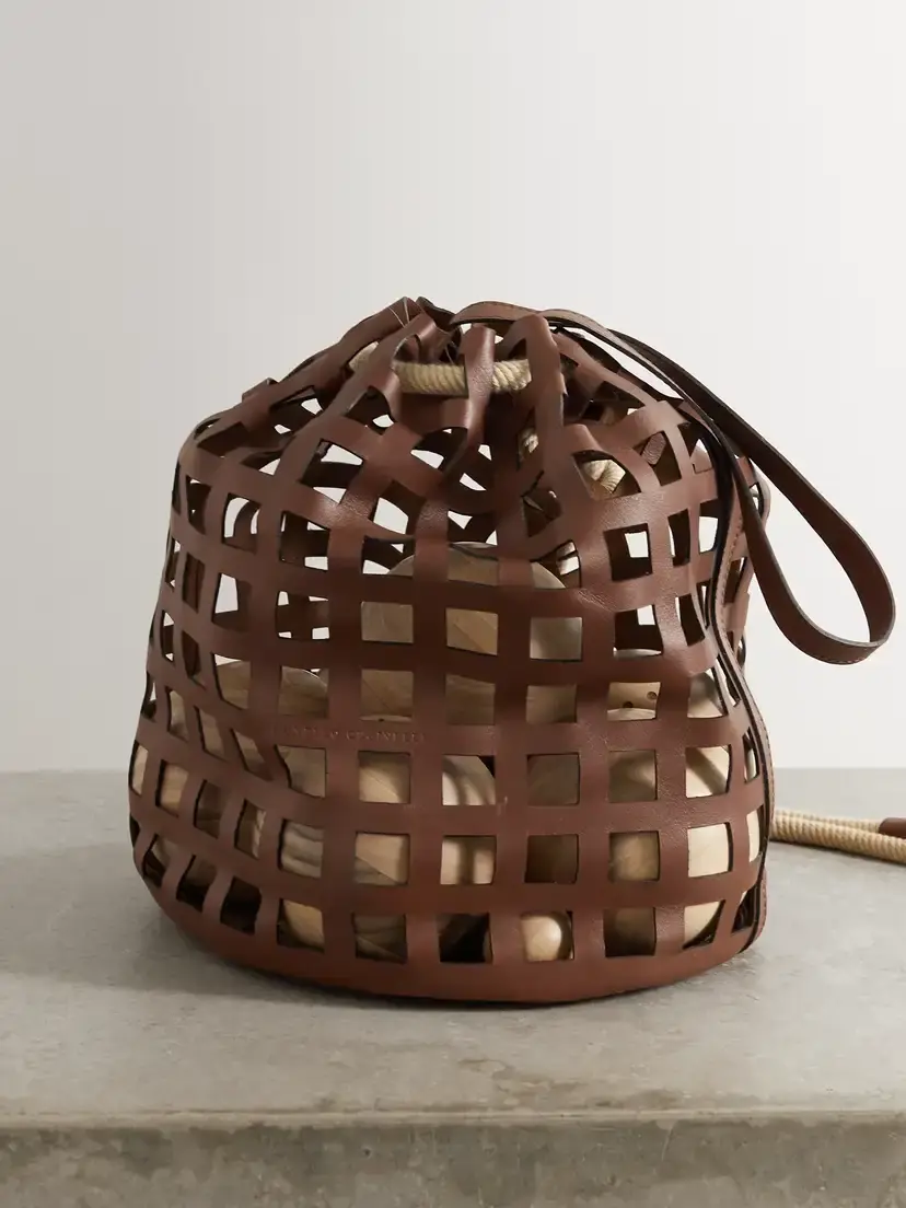 Brunello Cucinelli Walnut And Leather Bowls Set | Thumbnail 3