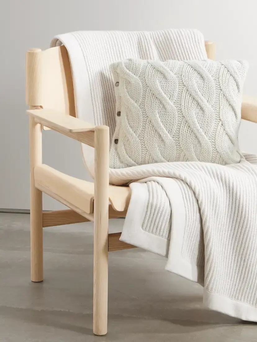 Brunello Cucinelli Cable-knit Cashmere Pillow | Thumbnail 2