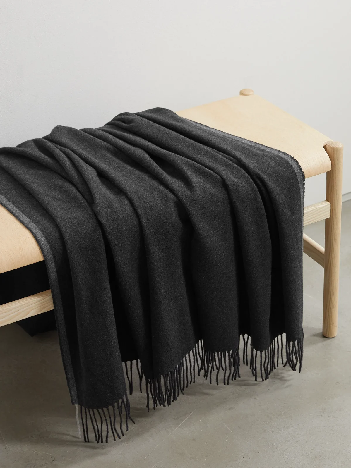 Brunello Cucinelli Fringed Two-tone Cashmere Travel Blanket