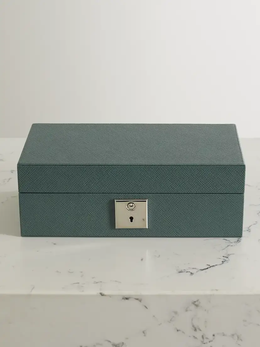 Smythson Panama Textured-leather Watch Box | Image 1 Smythson Panama Textured-leather Watch Box | Image 1