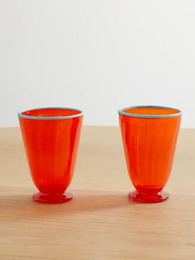 La DoubleJ Rainbow Set Of Two Murano Glasses