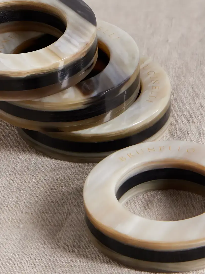 Brunello Cucinelli Set Of Six Horn Napkin Rings | Thumbnail 3