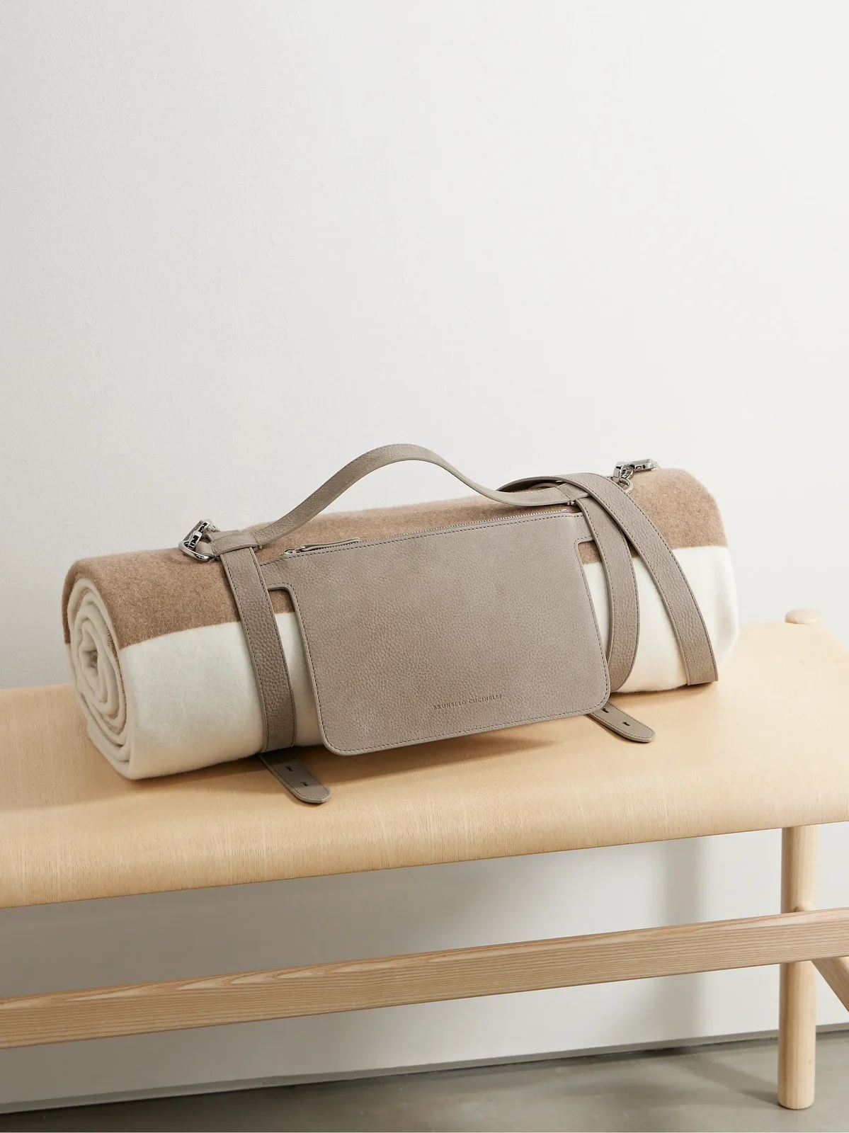 Brunello Cucinelli Textured-leather Blanket Holder