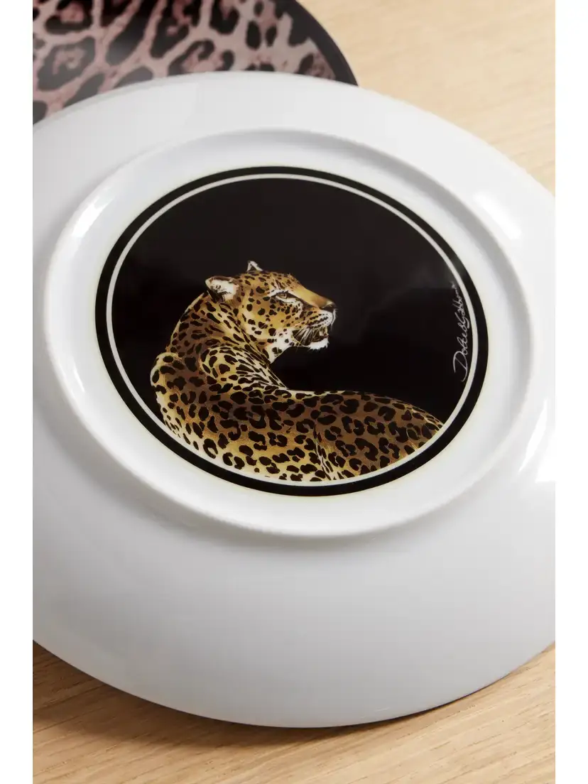 Dolce & Gabbana Set Of Two Leopard-print Porcelain Plates | Thumbnail 3