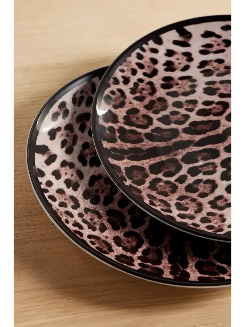 Dolce & Gabbana Set Of Two Leopard-print Porcelain Plates | Thumbnail 4