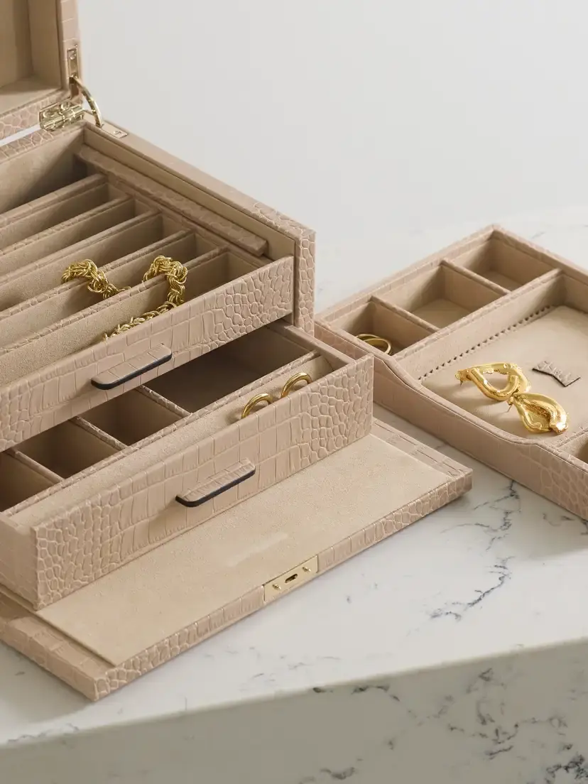 Smythson Mara Croc-effect Leather Jewelry Box | Thumbnail 2 Smythson Mara Croc-effect Leather Jewelry Box | Thumbnail 2