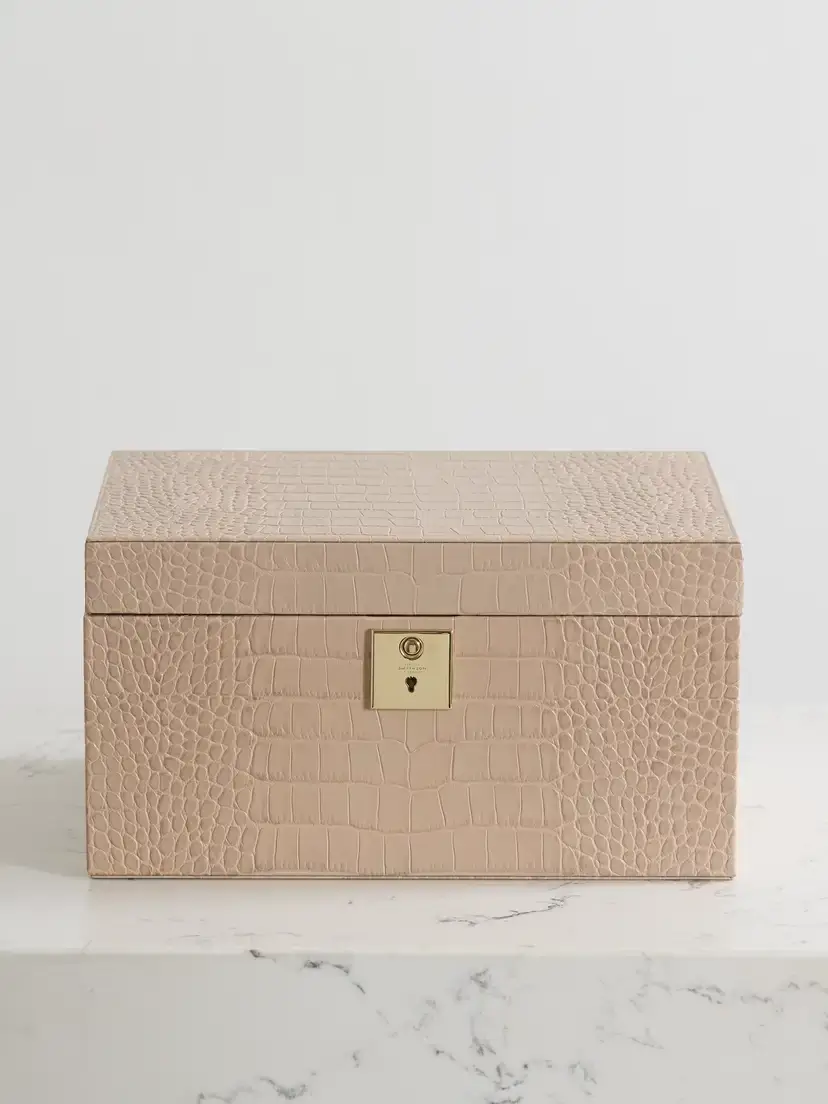Smythson Mara Croc-effect Leather Jewelry Box | Thumbnail 4 Smythson Mara Croc-effect Leather Jewelry Box | Thumbnail 4