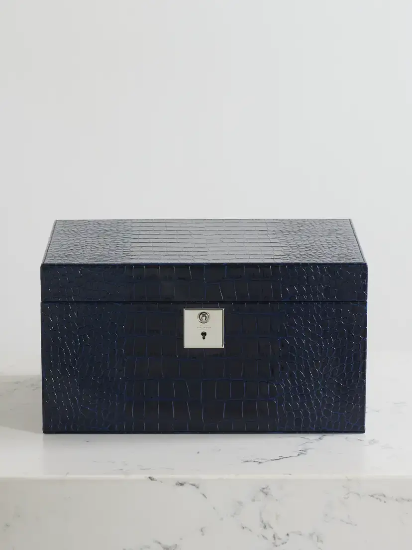 Smythson Mara Croc-effect Leather Jewelry Box | Thumbnail 4 Smythson Mara Croc-effect Leather Jewelry Box | Thumbnail 4