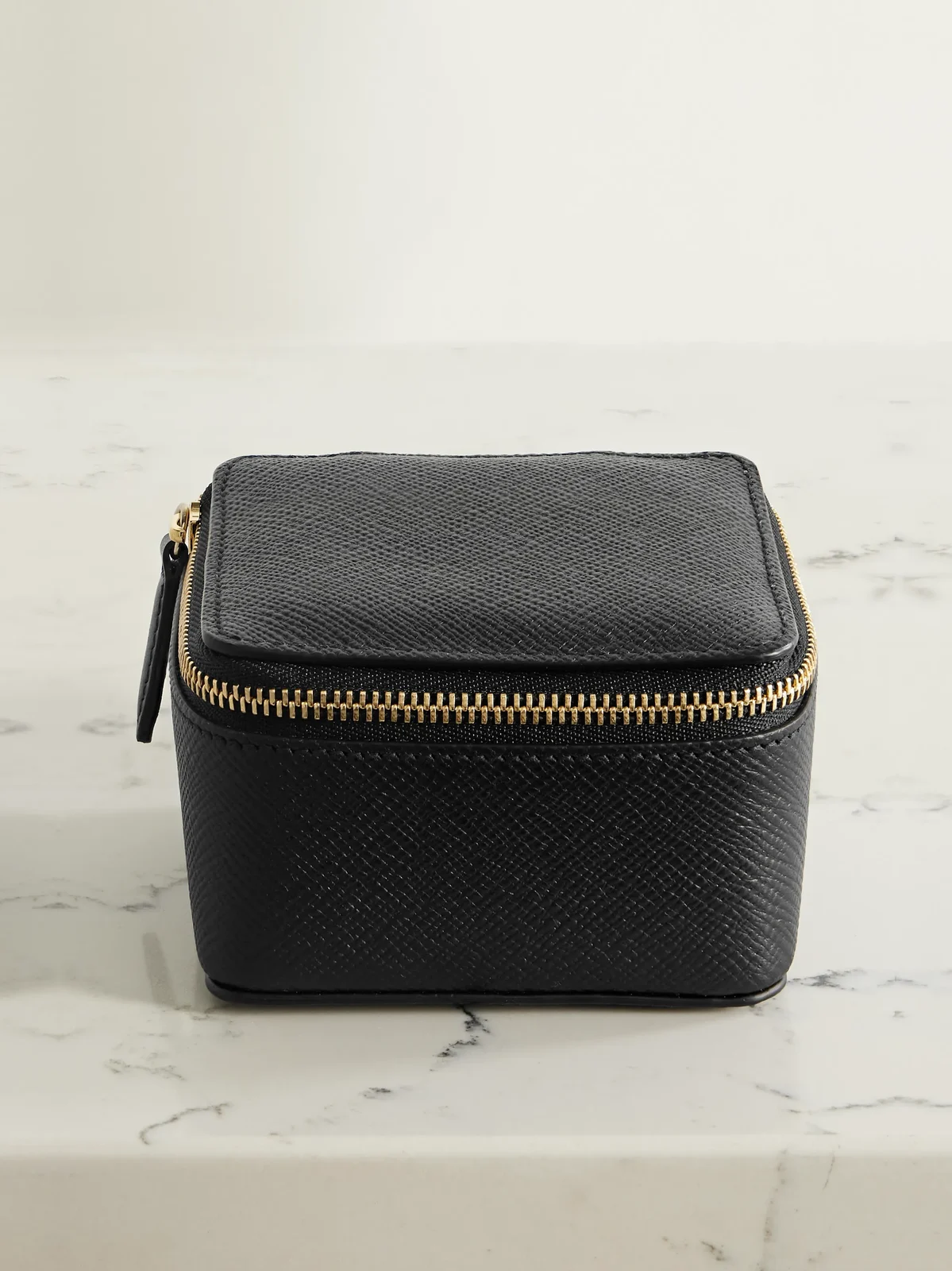 Smythson Panama Textured-leather Trinket Case
