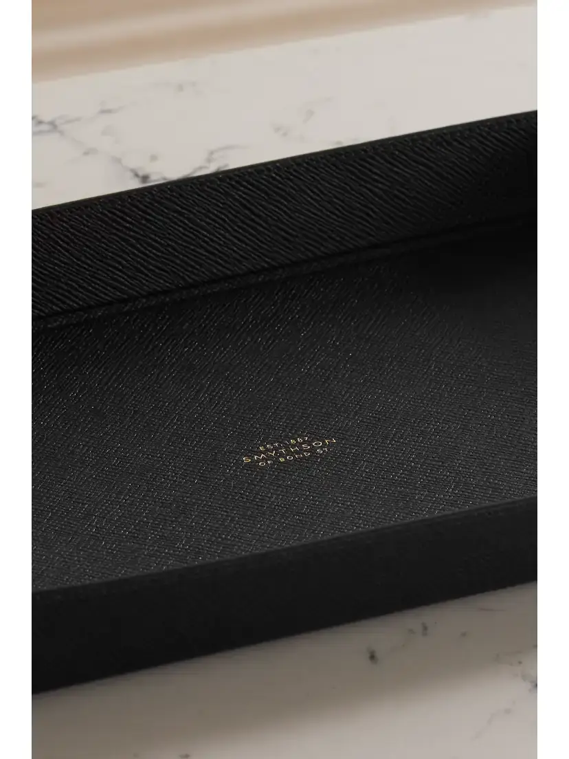Smythson Panama Large Textured-leather Trinket Tray | Thumbnail 3