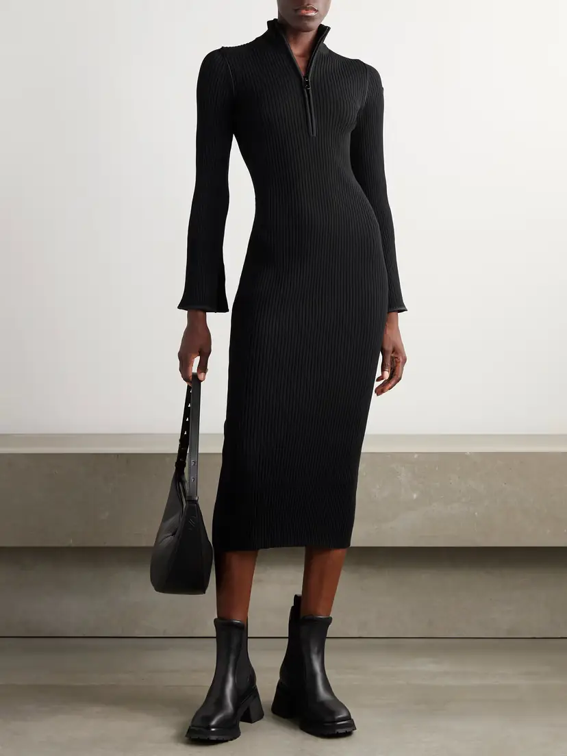 Moncler Ribbed-knit Midi Dress | Thumbnail 3